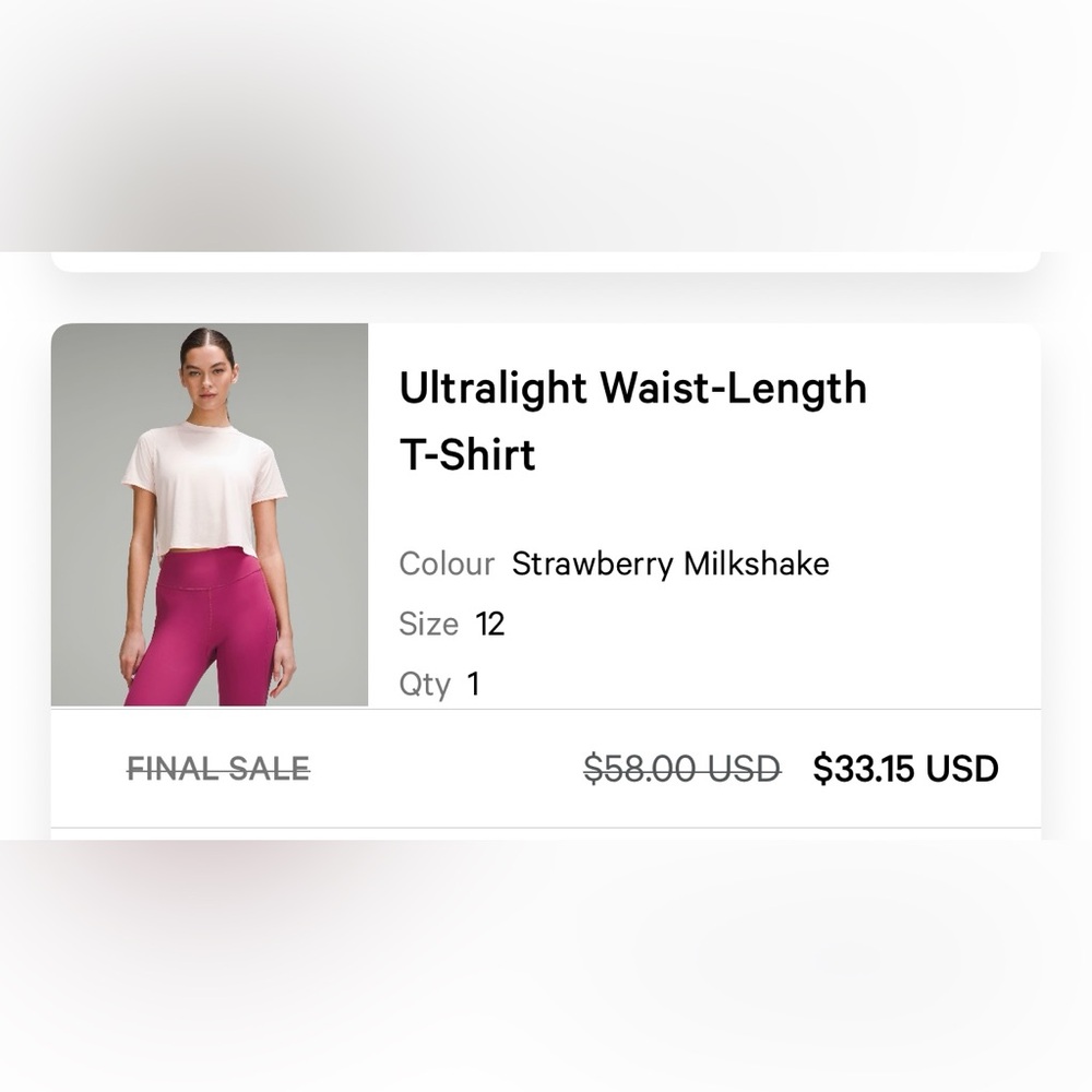 Lululemon Strawberry Milkshake T-Shirt